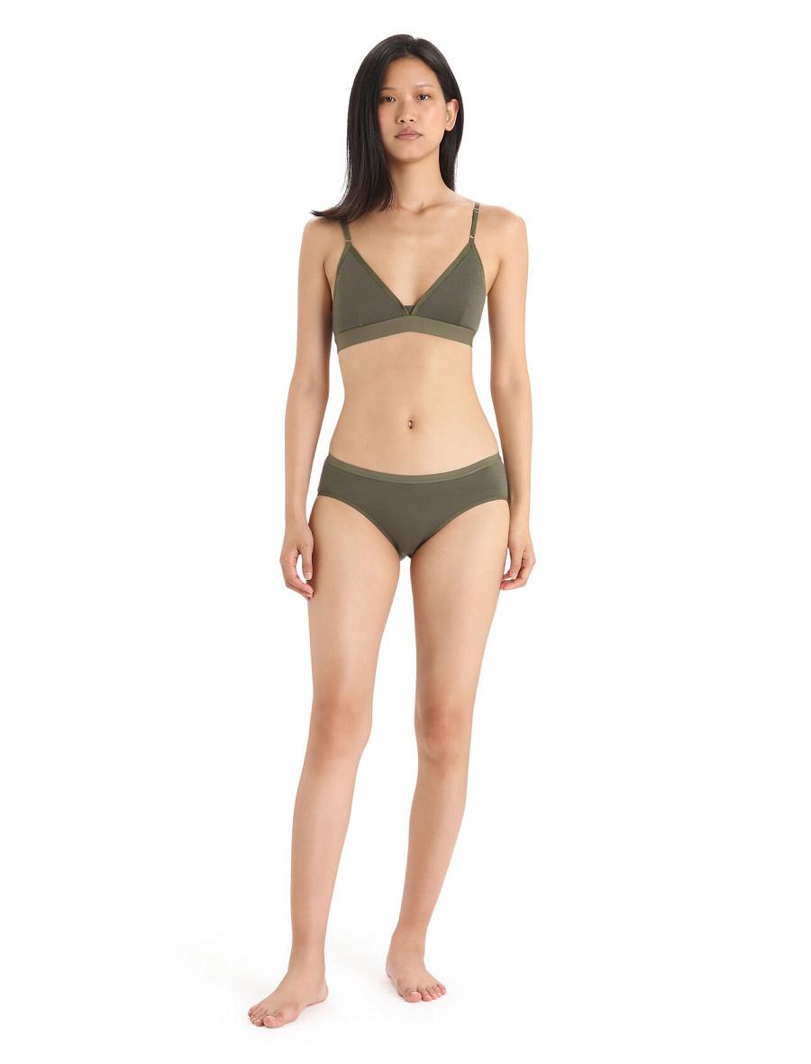 Women's Icebreaker Merino Siren Hipkini Briefs Underwear Loden | CA 1221JPQJ